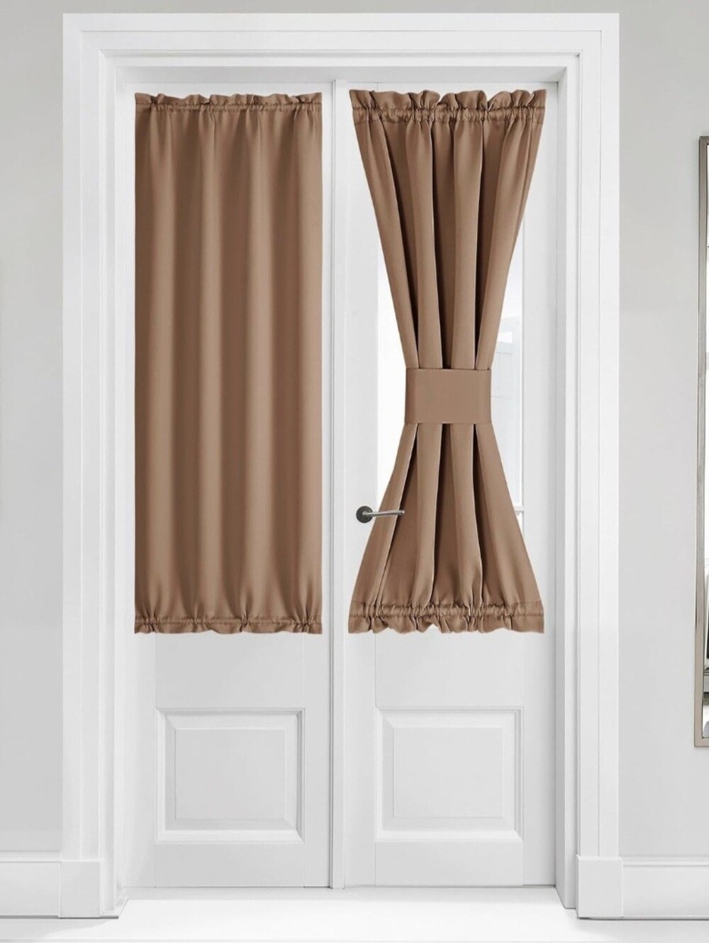 NICETOWN Cappuccino French Door Curtains for Front Back Window Covers